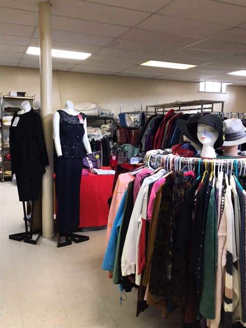 Clothing store at Mine Hill Presbyterian Church Thrift Shop